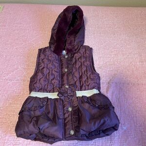Purple Burgundy hooded puffer vest